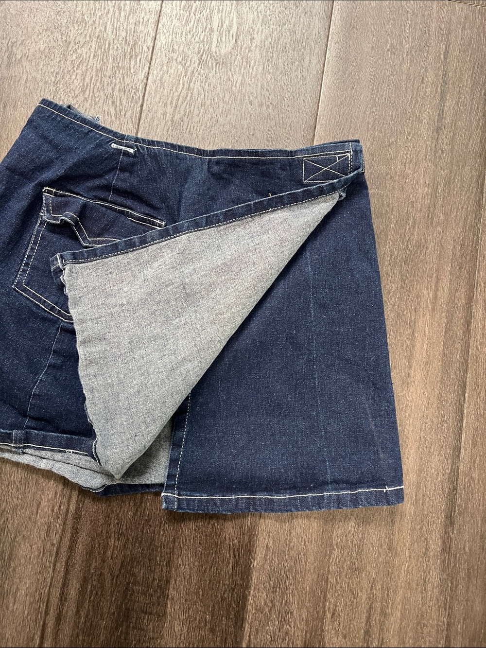 Arizona Jean Company Dark Blue Denim Mini Skirt with Patch Pocket - Picture 2 of 4